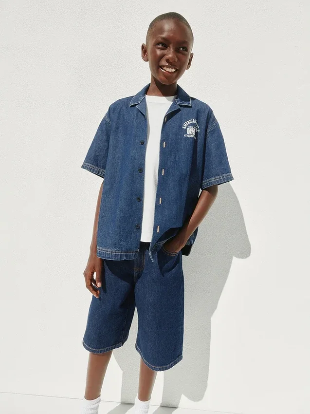 Pantalones cortos holgados de mezclilla para niños