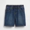 Pantalones cortos holgados de mezclilla ultrasuaves con elástico en la cintura para bebés y niños pequeños