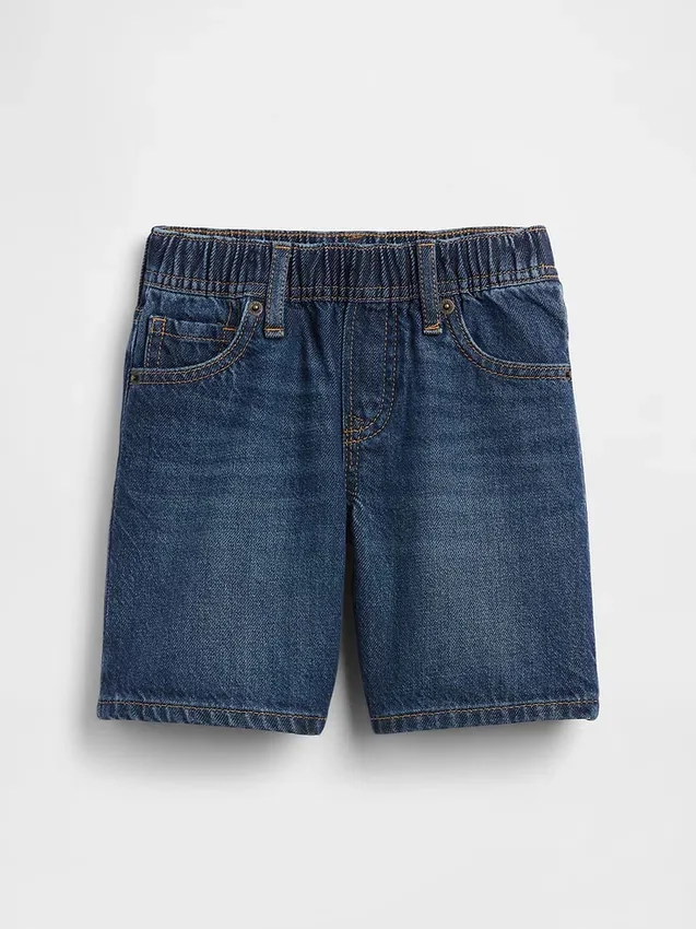 Pantalones cortos holgados de mezclilla ultrasuaves con elástico en la cintura para bebés y niños pequeños