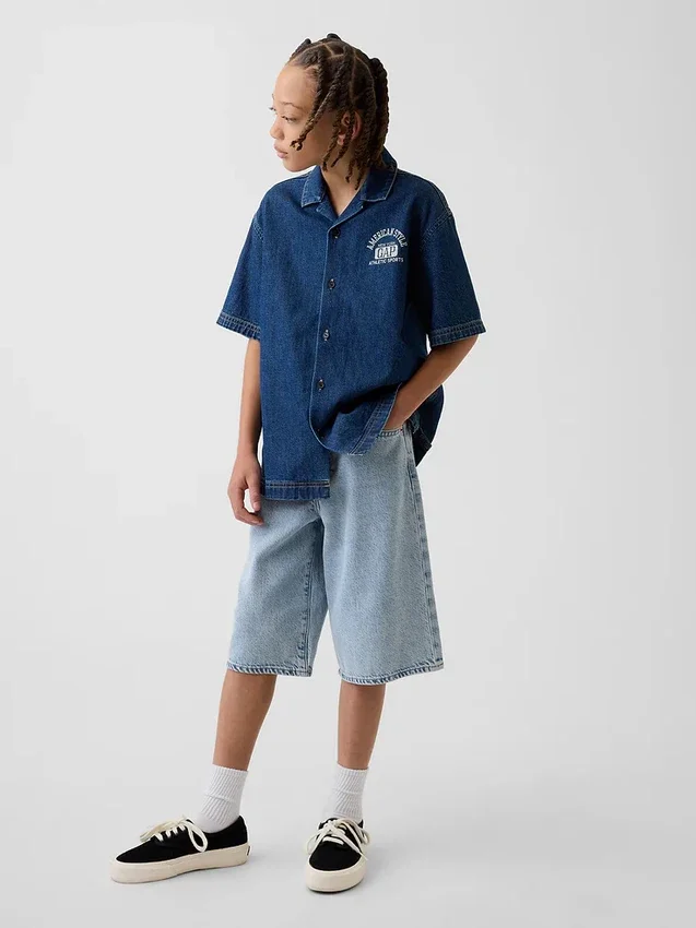 Pantalones cortos holgados de mezclilla ultrasuaves para niños