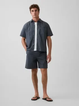 Pantalones cortos holgados de popelín de 7"