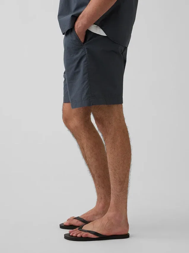 Pantalones cortos holgados de popelín de 7"