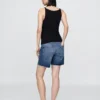 Pantalones cortos premamá de mezclilla de 7" con panel completo