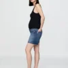 Pantalones cortos premamá de mezclilla de 7" con panel completo