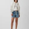 Pantalones cortos premamá de mezclilla ultrasuave con panel completo