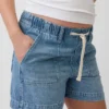 Pantalones cortos premamá de mezclilla ultrasuave con panel completo