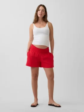 Pantalones cortos premamá fáciles de poner por debajo del vientre