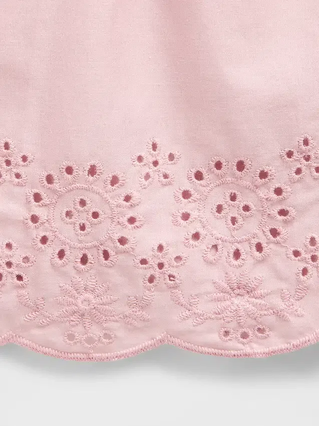 Pantalones cortos sin cordón con dobladillo de ojales para bebés y niños pequeños