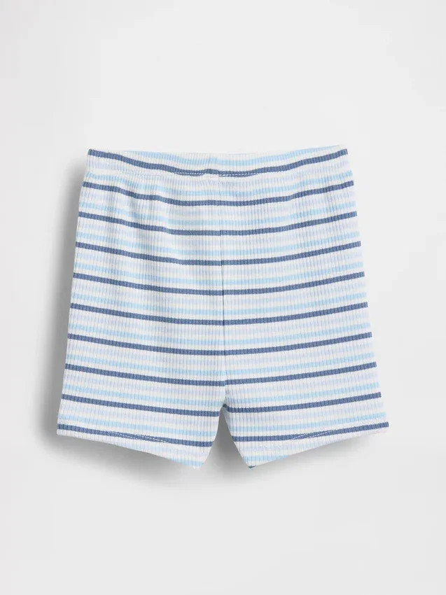 Pantalones cortos sin cordón con rayas de canalé fino «Baby First Favorites»