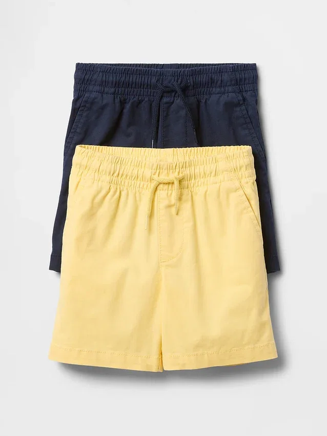 Pantalones cortos sin cordón para bebés y niños (paquete de 2)