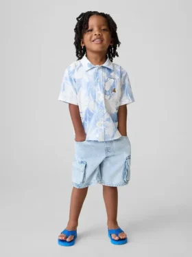 Pantalones cortos tipo cargo de mezclilla ultrasuaves para Bebé y Niño