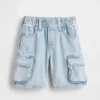 Pantalones cortos tipo cargo de mezclilla ultrasuaves para Bebé y Niño