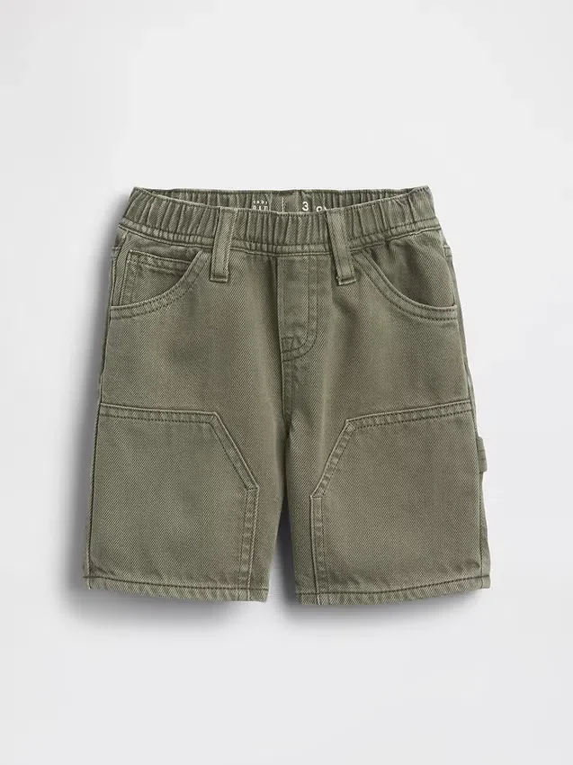 Pantalones cortos tipo carpintero de mezclilla ultrasuaves para bebés y niños