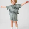 Pantalones cortos tipo waffle sin cordón para bebés y niños pequeños