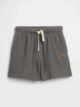 Pantalones cortos tipo waffle sin cordón para bebés y niños pequeños