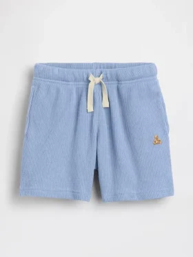 Pantalones cortos tipo waffle sin cordón para bebés y niños pequeños