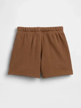 Pantalones cortos tipo waffle sin cordón para bebés y niños pequeños