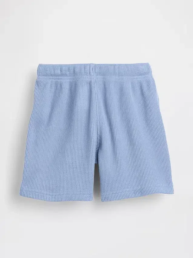 Pantalones cortos tipo waffle sin cordón para bebés y niños pequeños