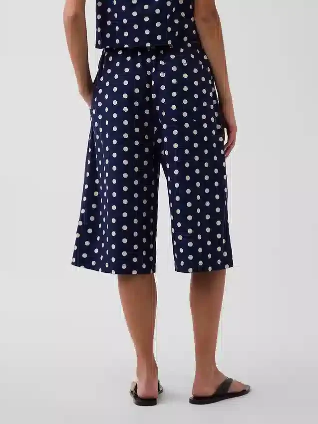 Pantalones culotte holgados y cómodos de mezcla de lino
