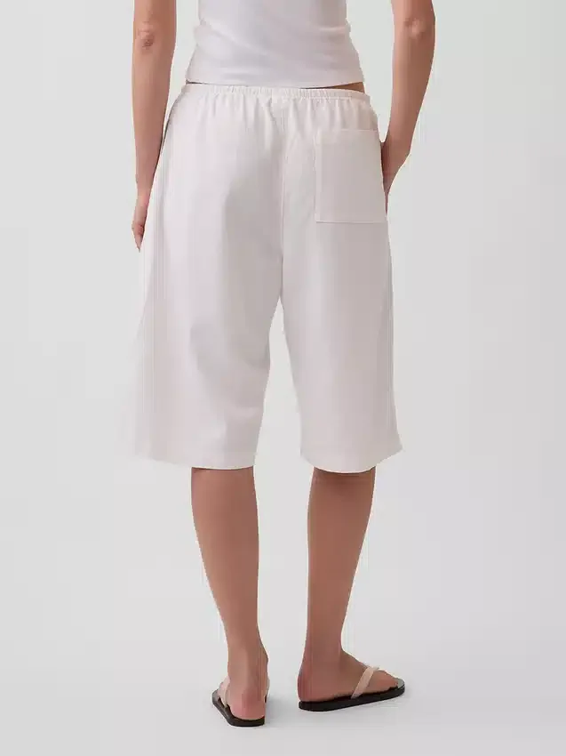 Pantalones culotte holgados y cómodos de mezcla de lino