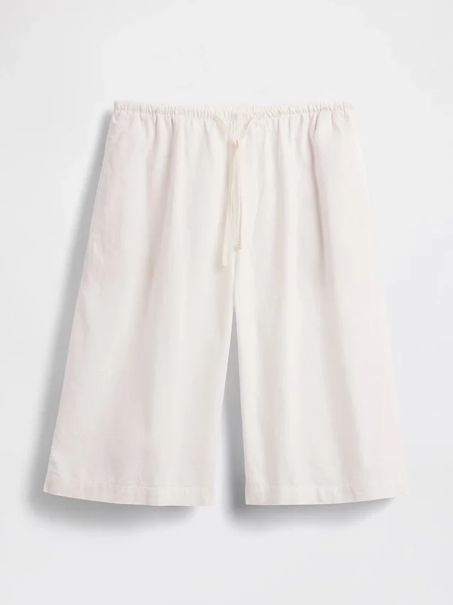 Pantalones culotte holgados y cómodos de mezcla de lino