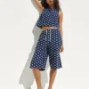 Pantalones culotte holgados y cómodos de mezcla de lino