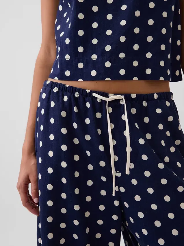 Pantalones culotte holgados y cómodos de mezcla de lino