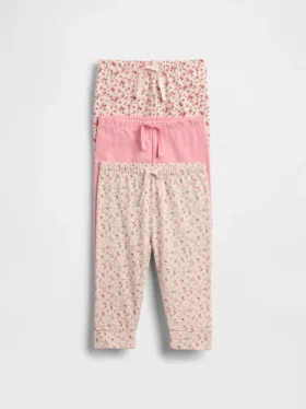 Pantalones de algodón orgánico sin cordón «Baby First Favorites» (paquete de 3)