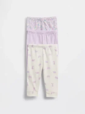 Pantalones de algodón orgánico sin cordón «Baby First Favorites» (paquete de 3)