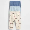 Pantalones de algodón orgánico sin cordón «Baby First Favorites» (paquete de 3)