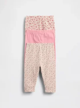 Pantalones de algodón orgánico sin cordón «Baby First Favorites» (paquete de 3)
