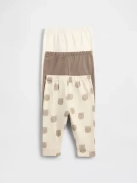 Pantalones de algodón orgánico sin cordón «Baby First Favorites» (paquete de 3)