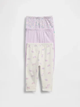 Pantalones de algodón orgánico sin cordón «Baby First Favorites» (paquete de 3)