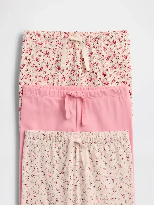 Pantalones de algodón orgánico sin cordón «Baby First Favorites» (paquete de 3)