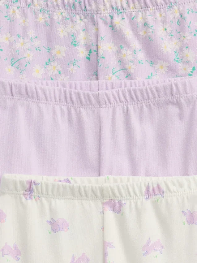 Pantalones de algodón orgánico sin cordón «Baby First Favorites» (paquete de 3)