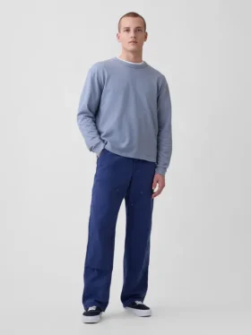 Pantalones de carpintero holgados de lona de los 90 con doble refuerzo en las rodillas