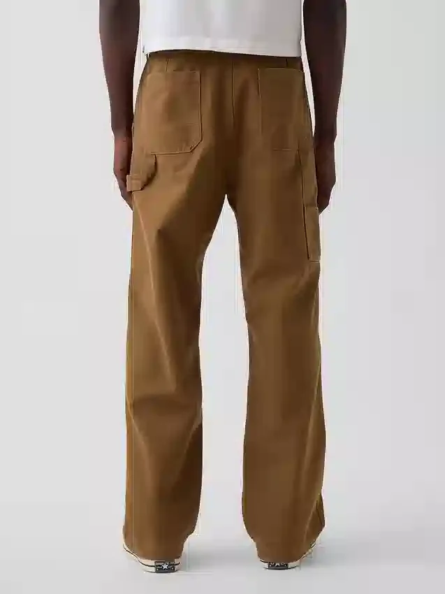 Pantalones de carpintero holgados de lona de los 90 con doble refuerzo en las rodillas
