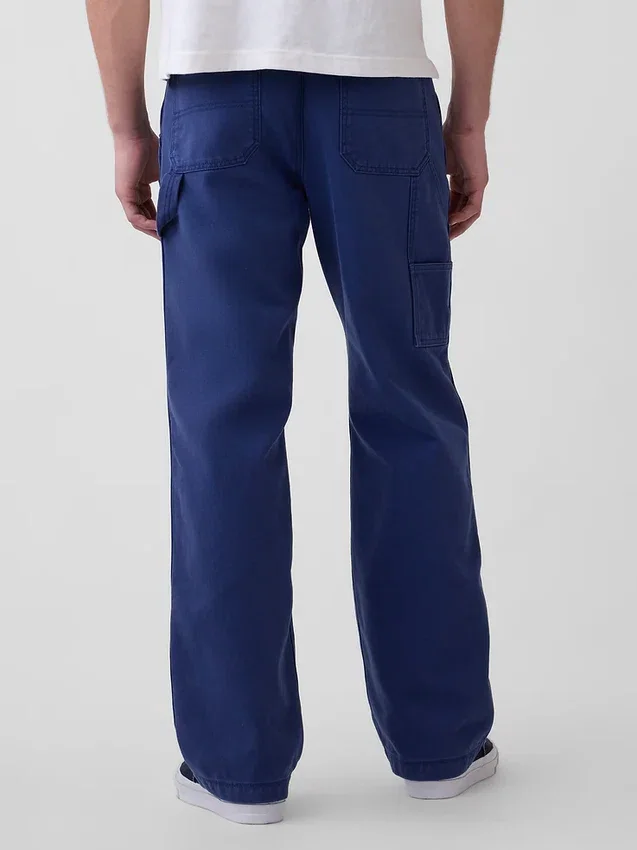 Pantalones de carpintero holgados de lona de los 90 con doble refuerzo en las rodillas