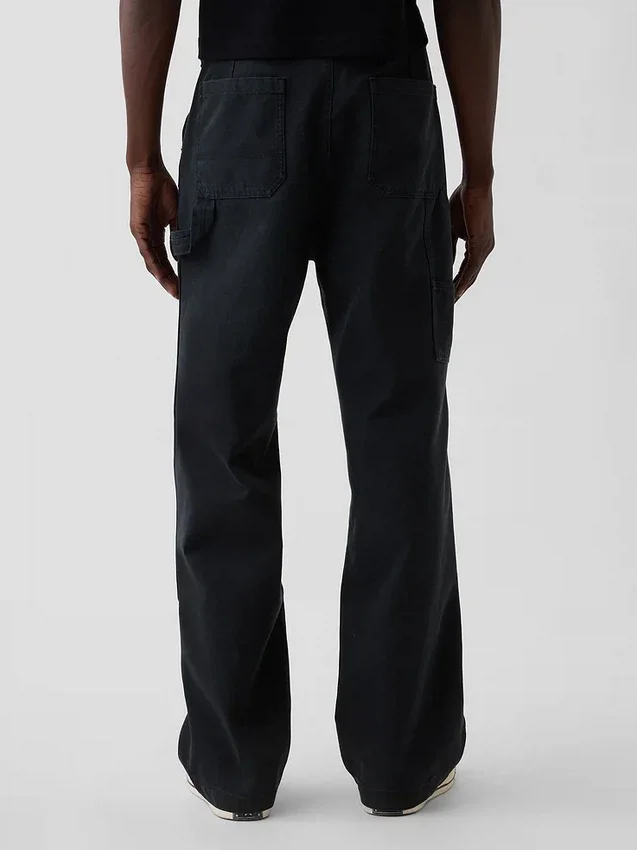 Pantalones de carpintero holgados de lona de los 90 con doble refuerzo en las rodillas