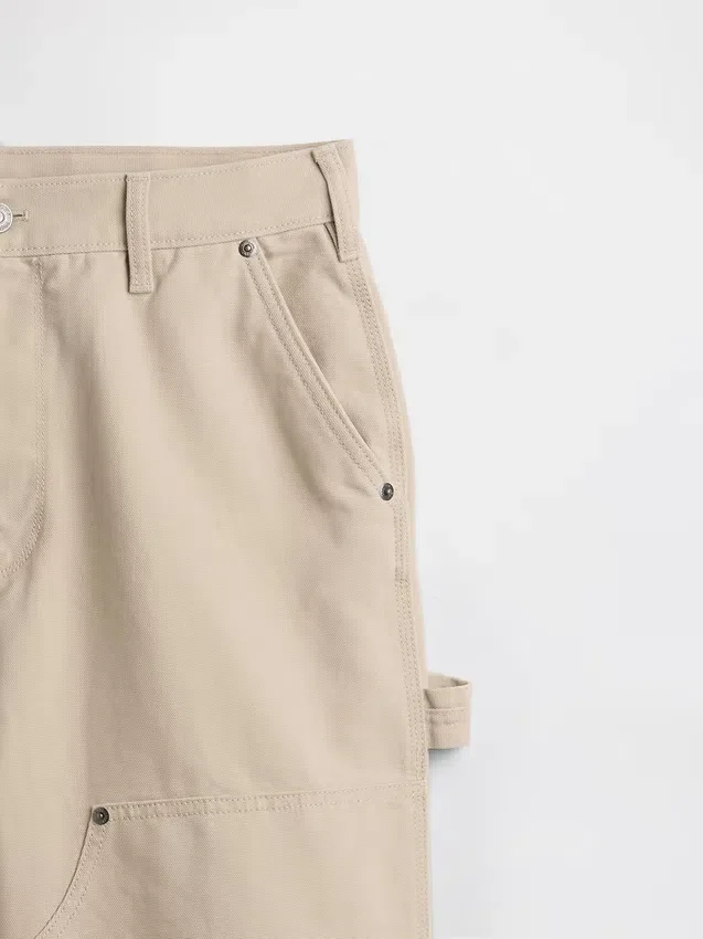 Pantalones de carpintero holgados de lona de los 90 con doble refuerzo en las rodillas