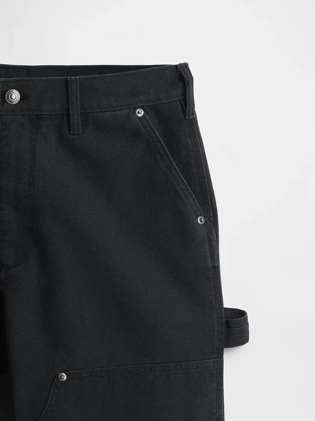 Pantalones de carpintero holgados de lona de los 90 con doble refuerzo en las rodillas