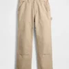 Pantalones de carpintero holgados de lona de los 90 con doble refuerzo en las rodillas
