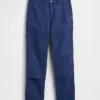 Pantalones de carpintero holgados de lona de los 90 con doble refuerzo en las rodillas