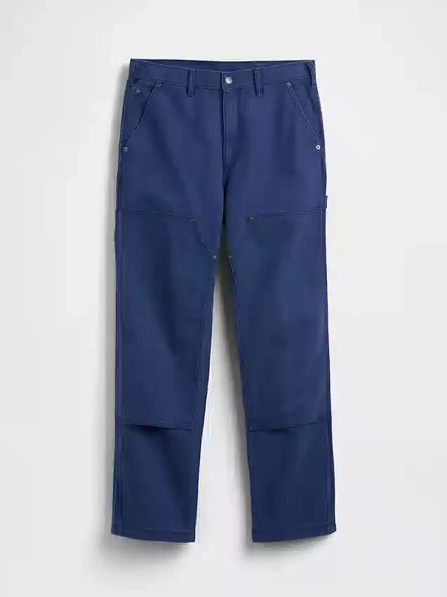 Pantalones de carpintero holgados de lona de los 90 con doble refuerzo en las rodillas