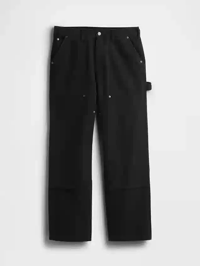 Pantalones de carpintero holgados de lona de los 90 con doble refuerzo en las rodillas