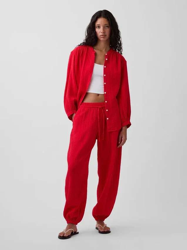 Pantalones de chándal de gasa de algodón