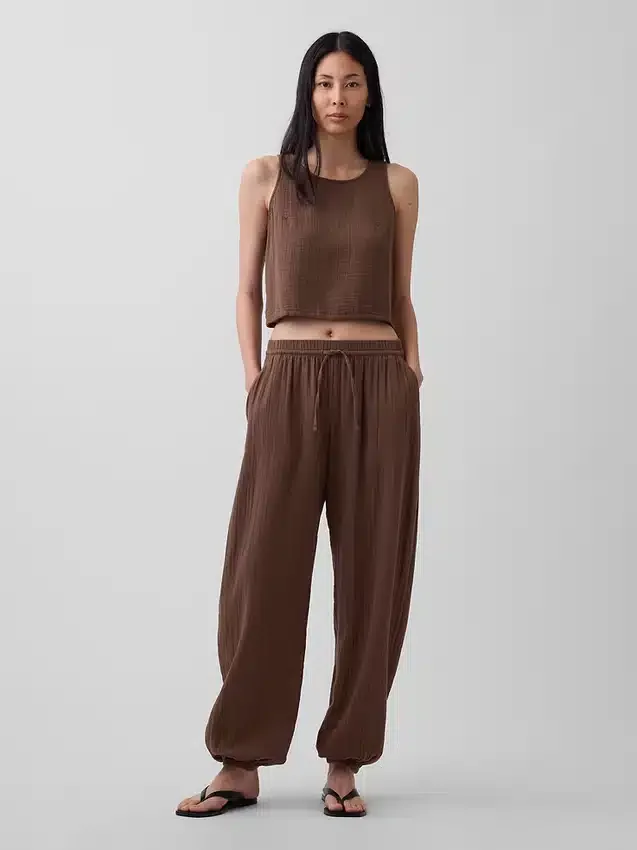 Pantalones de chándal de gasa de algodón