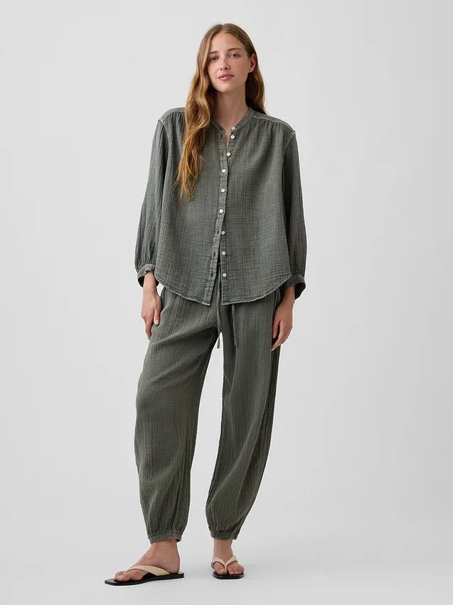 Pantalones de chándal de gasa de algodón