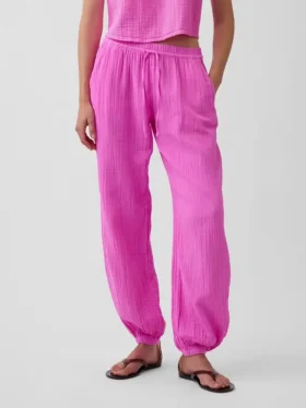 Pantalones de chándal de gasa de algodón