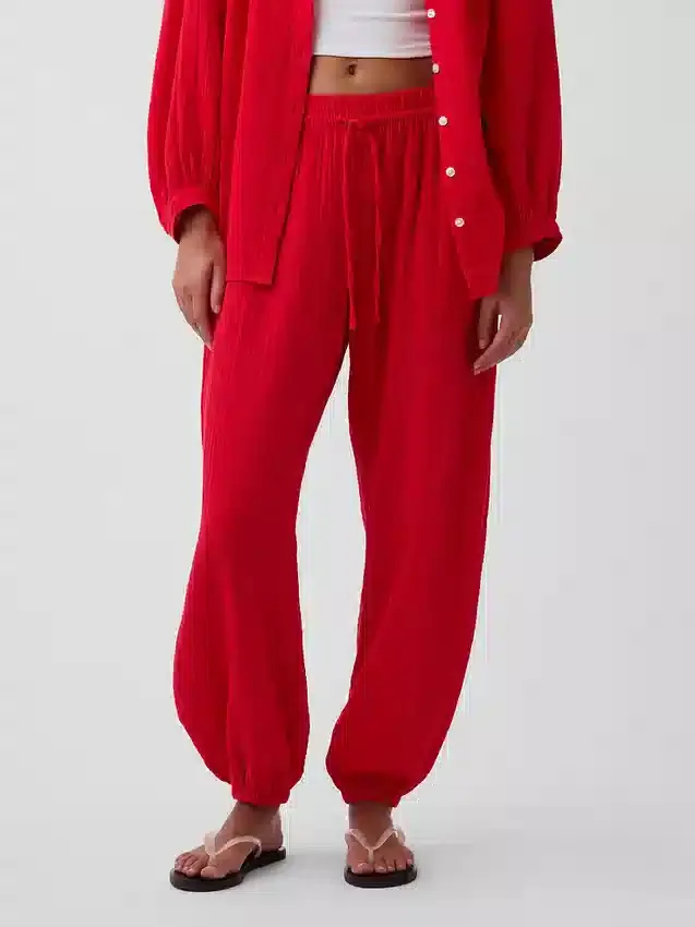 Pantalones de chándal de gasa de algodón